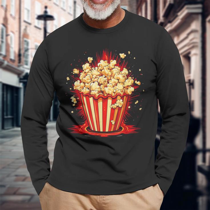 Cool Popcorn Container Langarmshirts Geschenke für alte Männer