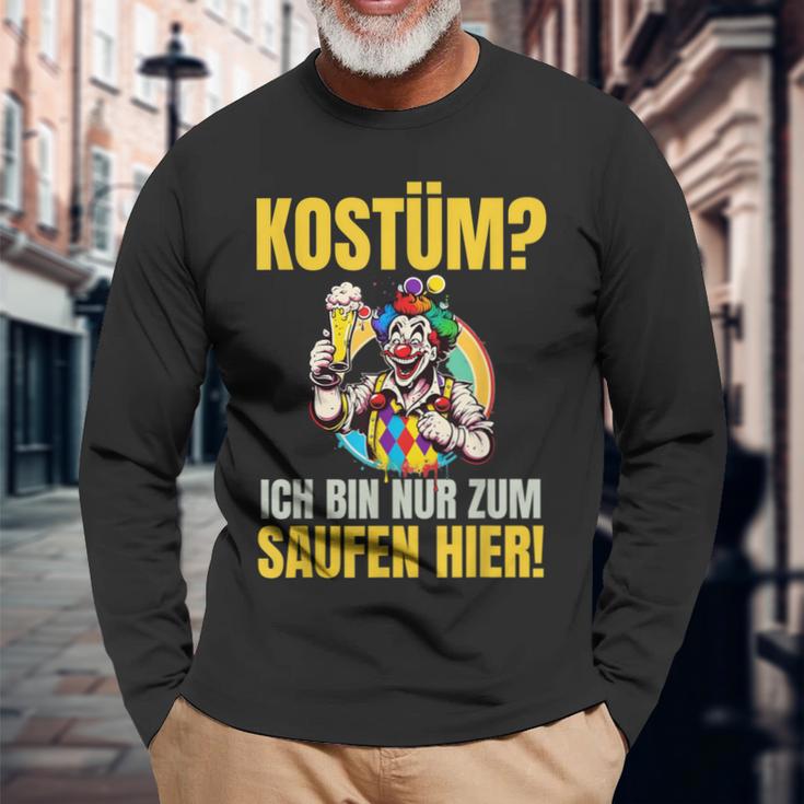 Costume Ich Bin Nur Zum Saufen Hier Carnival Costume Langarmshirts Geschenke für alte Männer