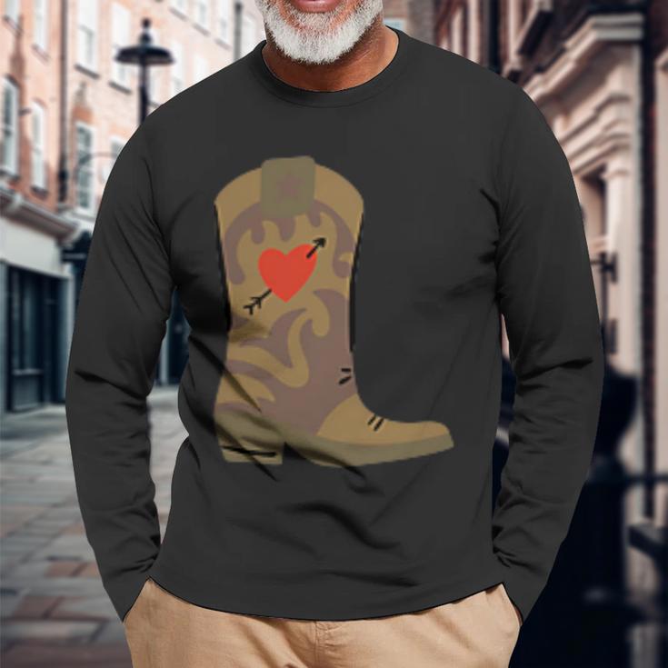 Cowboy Boots With Heart Langarmshirts Geschenke für alte Männer