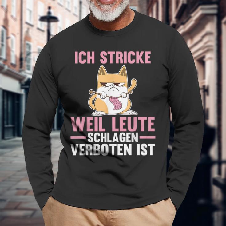 Crochet Sewing Knitting Langarmshirts Geschenke für alte Männer