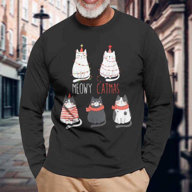 Cute Cats Xmas Kitten Christmas Outfit Christmas Langarmshirts Geschenke für alte Männer