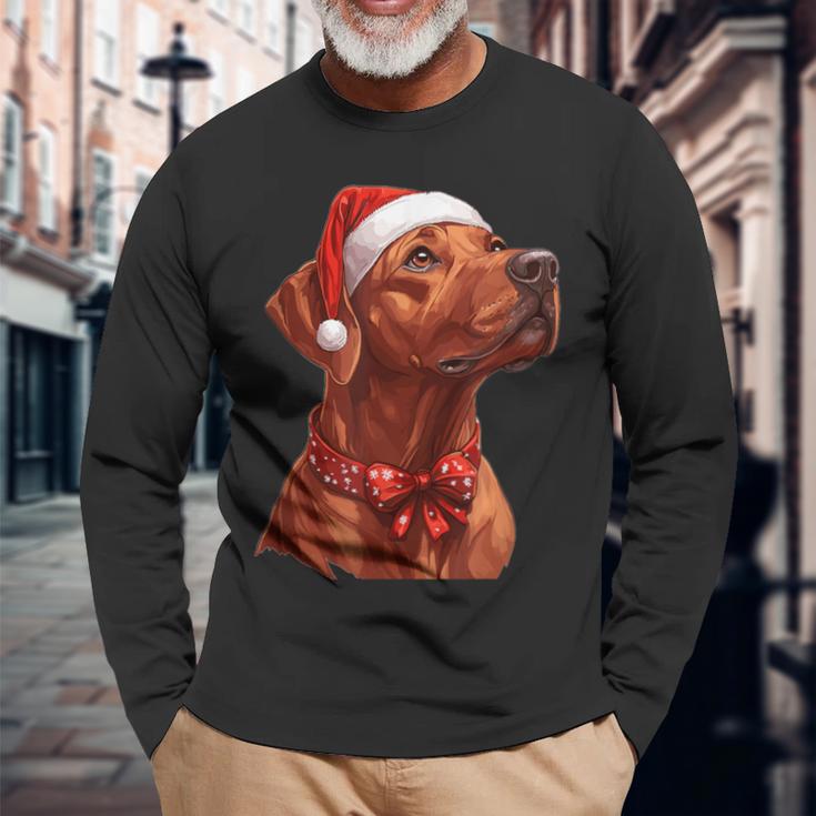 Cute Rhodesian Ridgeback Dog Christmas Merry X-Mas Graphic Langarmshirts Geschenke für alte Männer