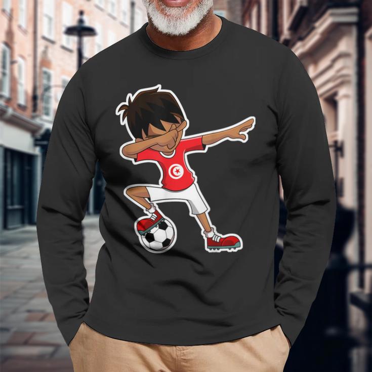 Dabbing Soccer Boy Tunisian Children's Tab Langarmshirts Geschenke für alte Männer