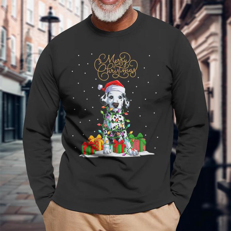 Dalmatian Merry Christmas Xmas Christmas Dalmatian Langarmshirts Geschenke für alte Männer