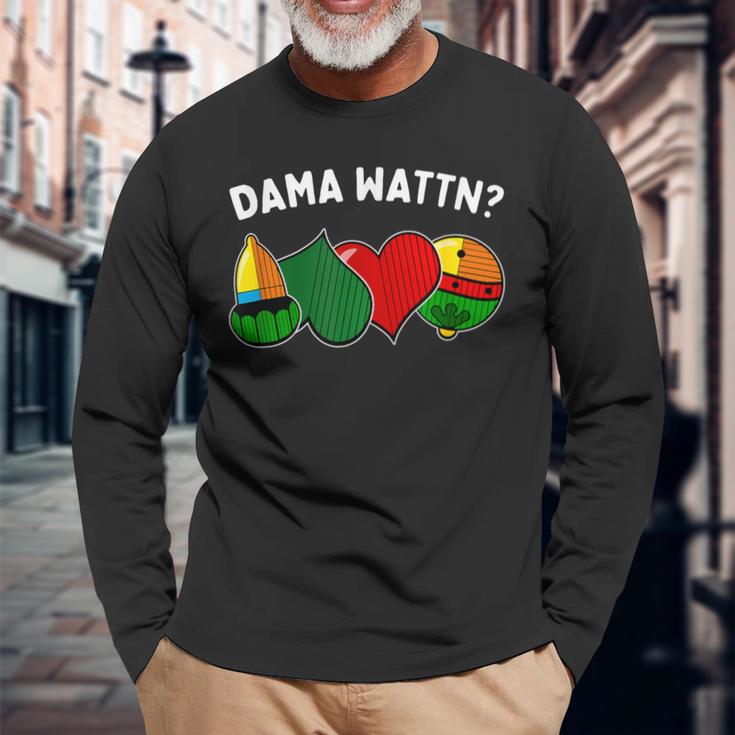 Dama Watten Card Game Wading Langarmshirts Geschenke für alte Männer