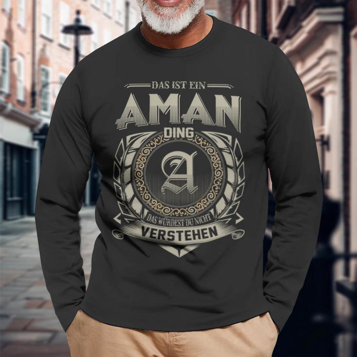 Das Ist Ein Aman Ding Aman Name Langarmshirts Geschenke für alte Männer