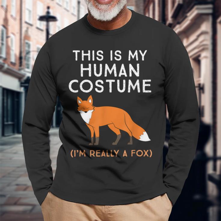 Das Ist Mein Menschen I'm Really A Fox Langarmshirts Geschenke für alte Männer