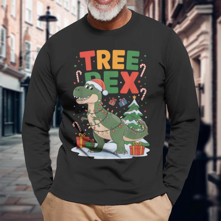 Dinosaur Christmas Jumper Xmas Tree Rex Pyjama Langarmshirts Geschenke für alte Männer