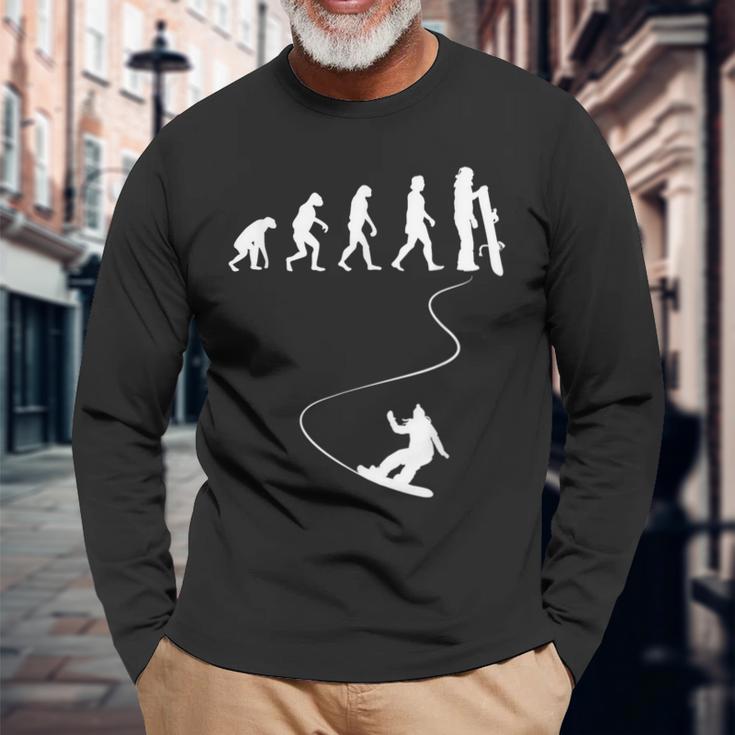 Drawn Simple Evolution Snowboard Langarmshirts Geschenke für alte Männer