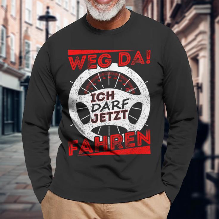 Driver Licence Testing Passed Weg Da Ich Darf Jetzt Fahren Langarmshirts Geschenke für alte Männer