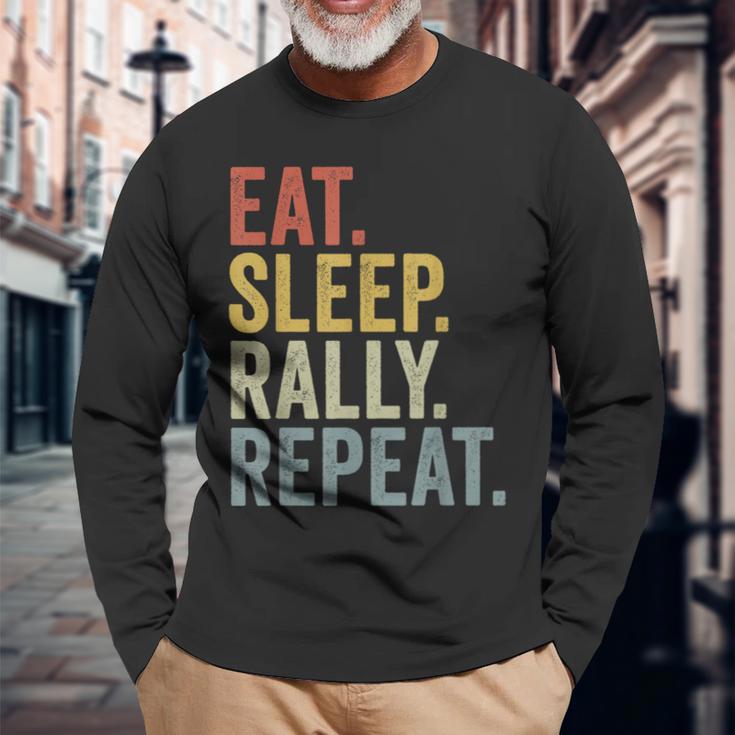 Eat Sleep Rally Repeat Rally Driving Langarmshirts Geschenke für alte Männer