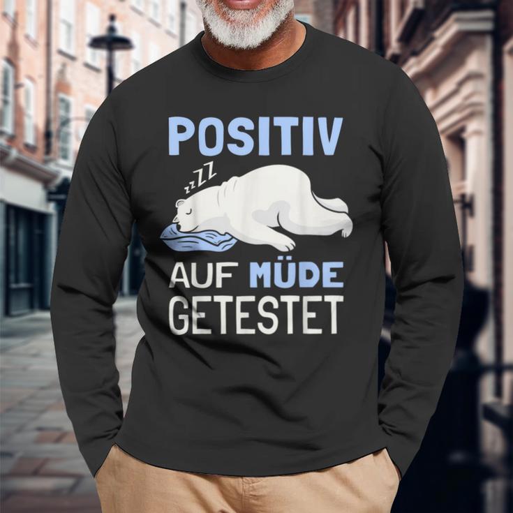 Eisbär Auf Positiv Müde Tested Sleep S Langarmshirts Geschenke für alte Männer