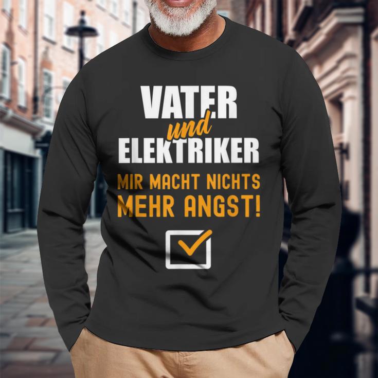 Electrician Father Dad Birth Langarmshirts Geschenke für alte Männer