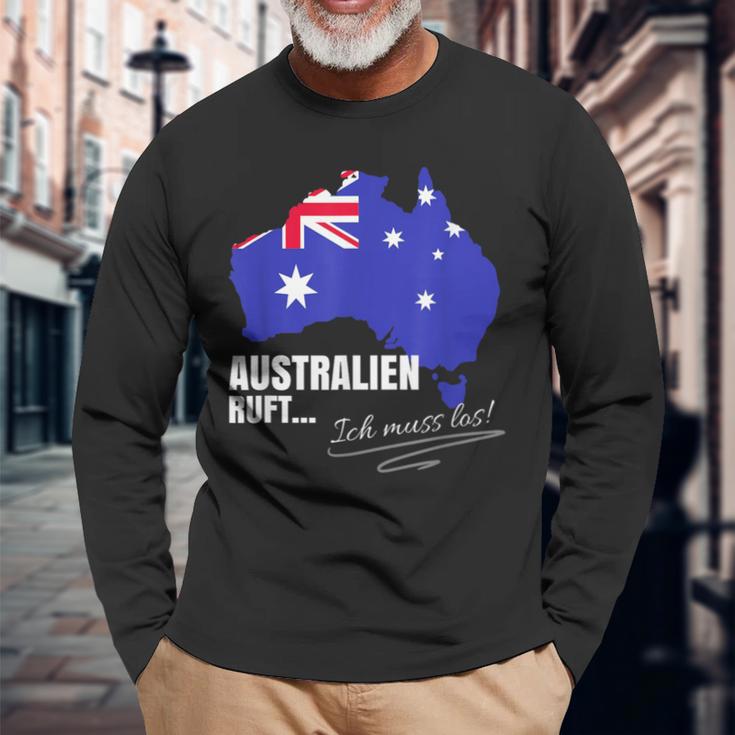 Emigration Australia Farewell Must Have Gadgets Emigrant Langarmshirts Geschenke für alte Männer