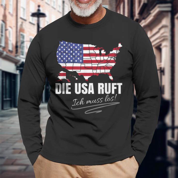 Emigration Usa Farewell Gadgets America Emigrant Langarmshirts Geschenke für alte Männer