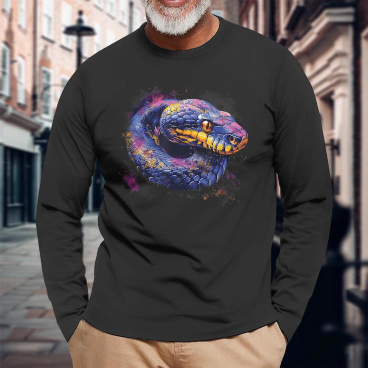 Exotic Python And Snakes Langarmshirts Geschenke für alte Männer