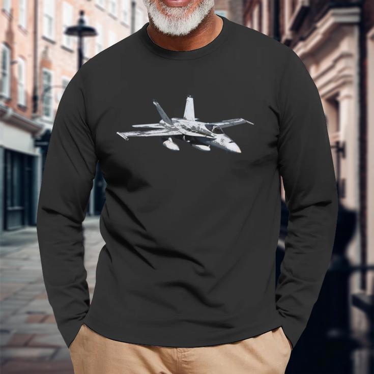 FA-18 F-18 Super Hornet Fighter PlaneLangarmshirts Geschenke für alte Männer