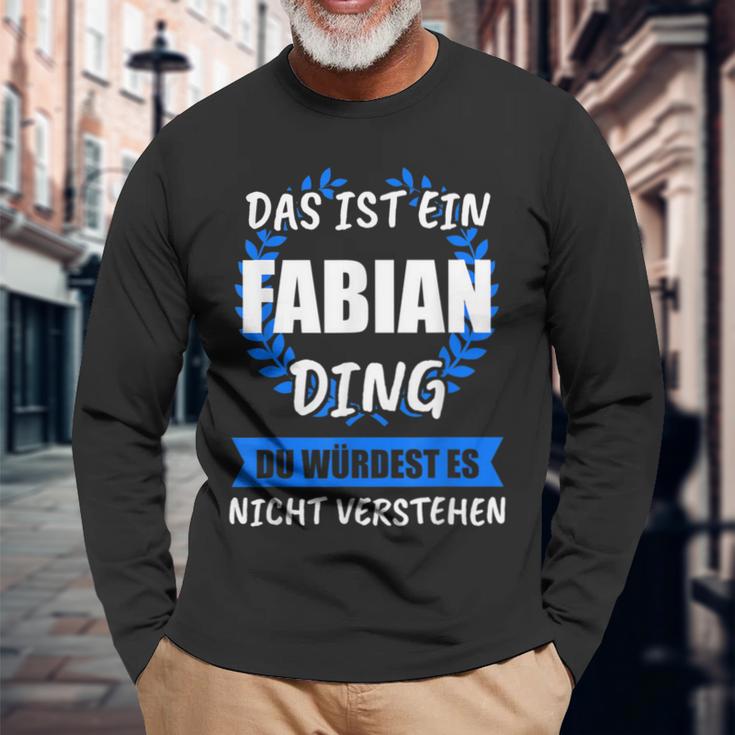 Fabian Name First Name Langarmshirts Geschenke für alte Männer