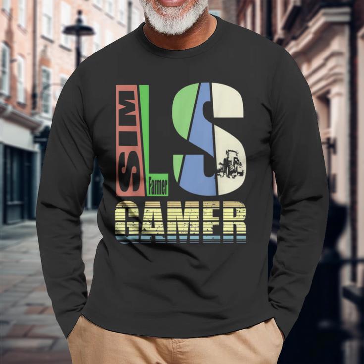 Farm Pc Simulator Tractor Driver Farmers S Langarmshirts Geschenke für alte Männer