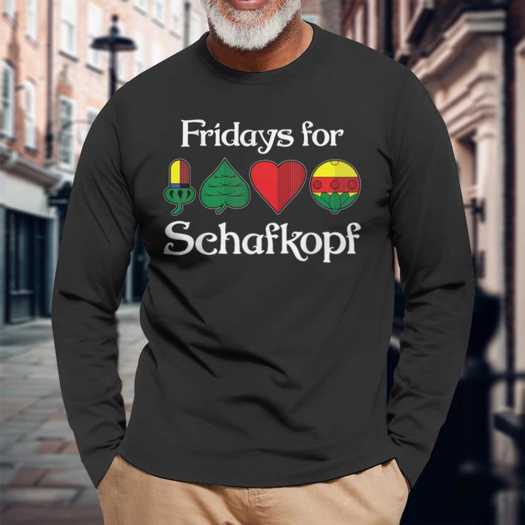 Fridays For Schafkopf Double Head Langarmshirts Geschenke für alte Männer