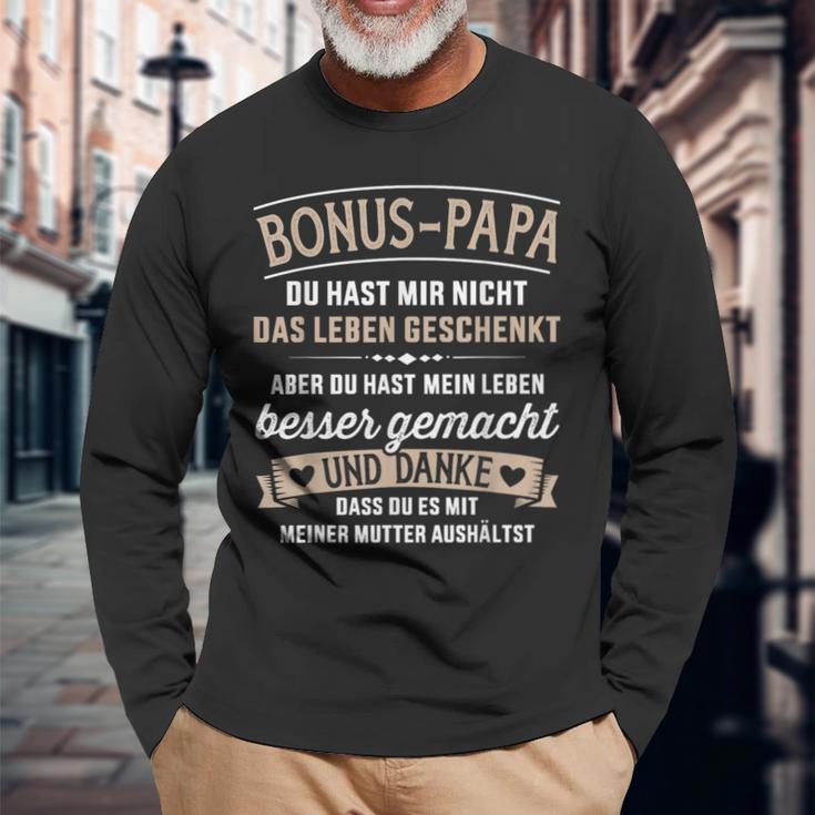 Bonus Dad Stepfather Saying Father's Day Christmas Langarmshirts Geschenke für alte Männer