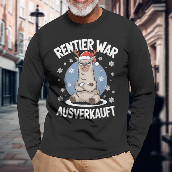 Christmas Lama Reindeer Was Out Sold Out Langarmshirts Geschenke für alte Männer