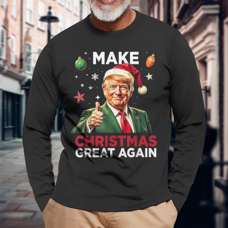 Christmas Pyjamas Make Christmas Great Again Langarmshirts Geschenke für alte Männer