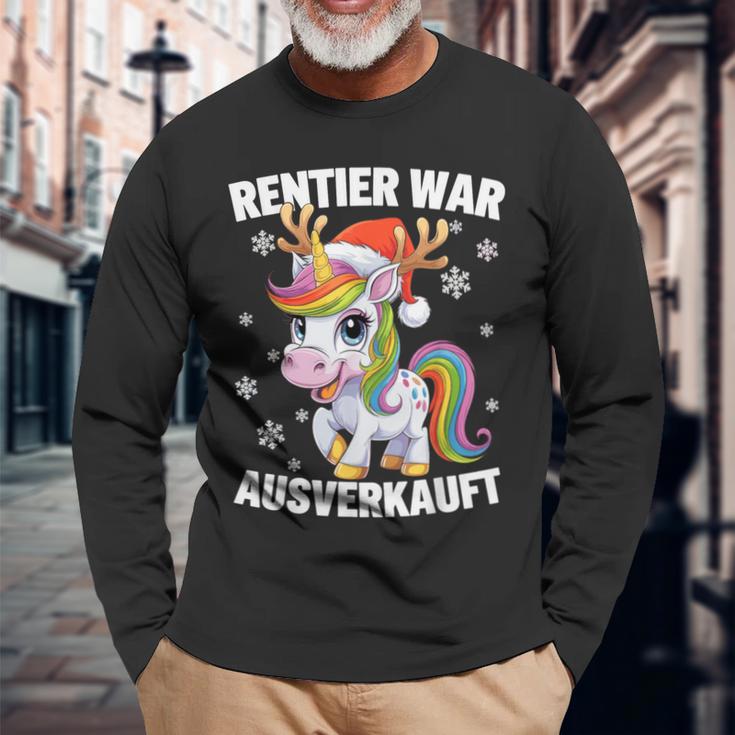 Christmas Unicorn Reindeer Was Out Sold Out Langarmshirts Geschenke für alte Männer