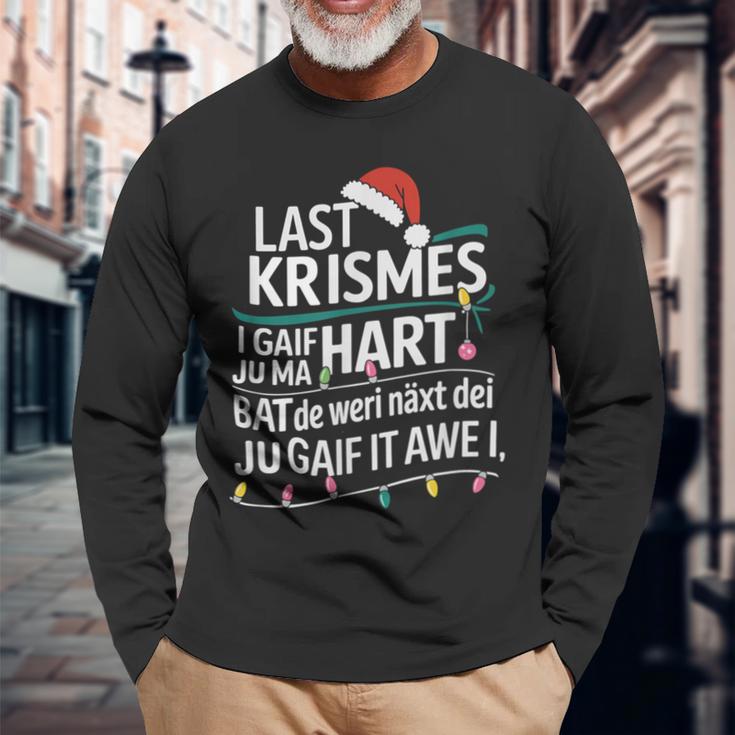 Last Christmas Parody Humour With Christmas Lights Langarmshirts Geschenke für alte Männer