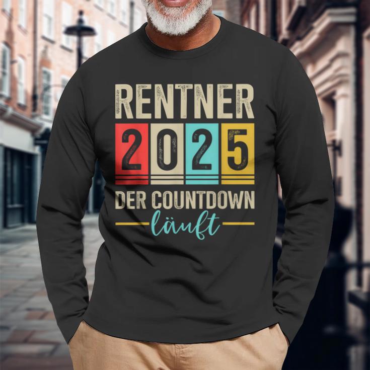 Pensioner 2025 Countdown Running For Retirement Langarmshirts Geschenke für alte Männer