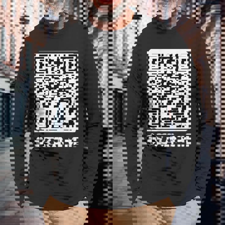 Qr President Trump Dancing Code 4547 On Back Long Sleeve T-Shirt Gifts for Old Men