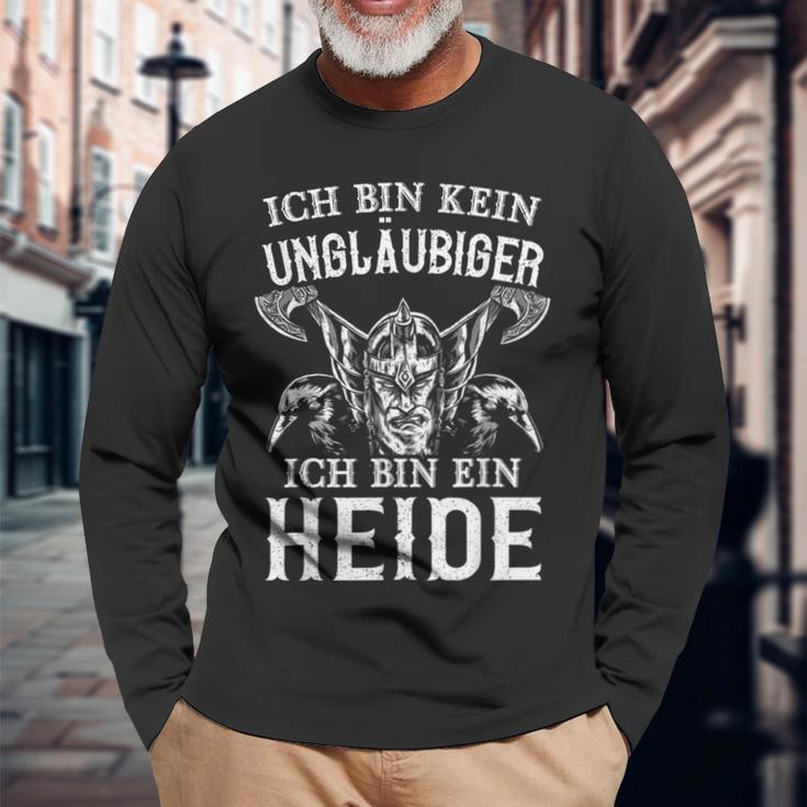 Germaniking Ich Bin Kein Unbelubiger Ich Bin Ein Heide Langarmshirts Geschenke für alte Männer