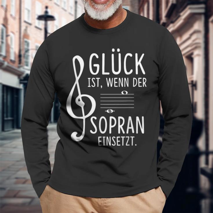 Glück Ist Wenn Der Soprano Insert Choir Singer Langarmshirts Geschenke für alte Männer