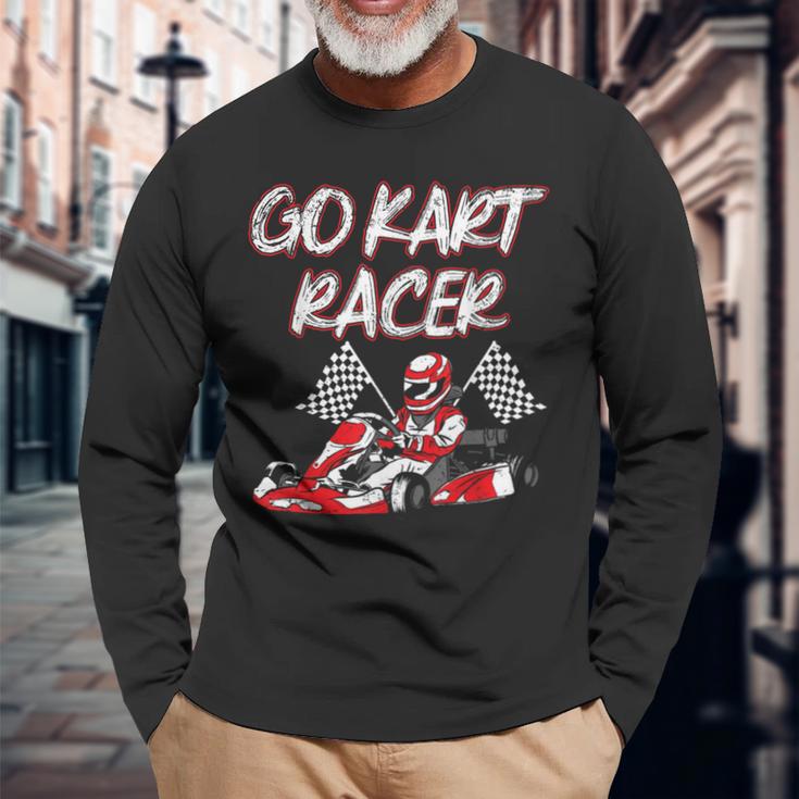 Go Kart Racer Red Kart Racing Kart Langarmshirts Geschenke für alte Männer