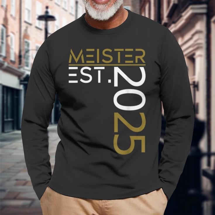 Graduation Master Est 2025 Golden Outfit Master Exam Langarmshirts Geschenke für alte Männer