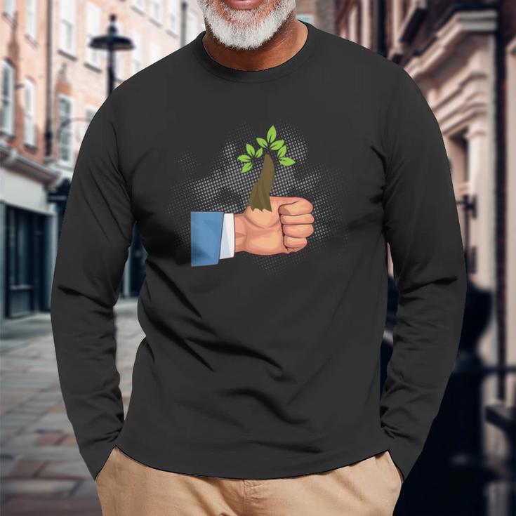 Green Thumb Hobby Gardener Gardening Gardening Langarmshirts Geschenke für alte Männer