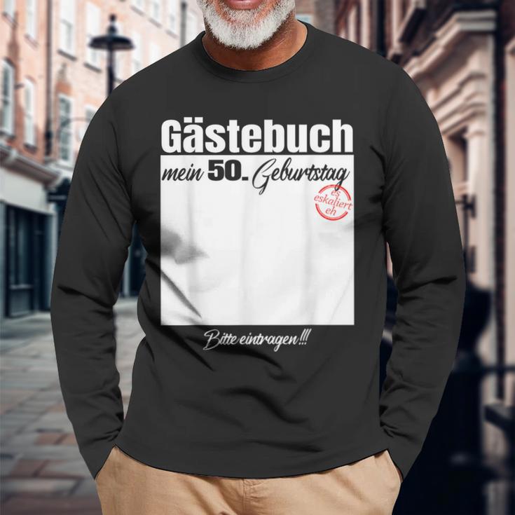 Guest Book 50Th Birthday Please Enter Langarmshirts Geschenke für alte Männer