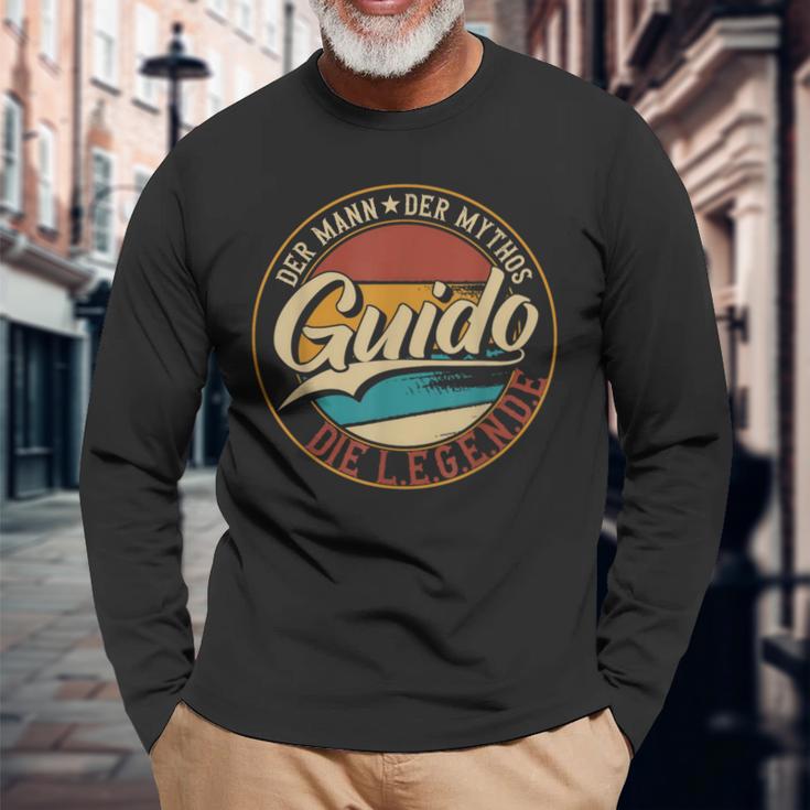 Guido The Man Of Mythos The Legend First Name Langarmshirts Geschenke für alte Männer