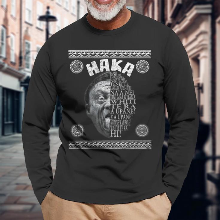 Haka Fans Maori Warrior New Zealand Rugby Langarmshirts Geschenke für alte Männer