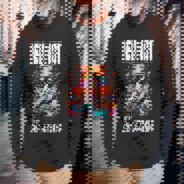 Hamster Nerv Nicht Bin Am Zocken Am Zocken Gaming Langarmshirts Geschenke für alte Männer