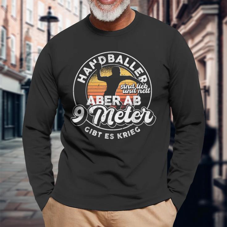 Handballer Sind Liebe Handball Saying Handball Fan Langarmshirts Geschenke für alte Männer