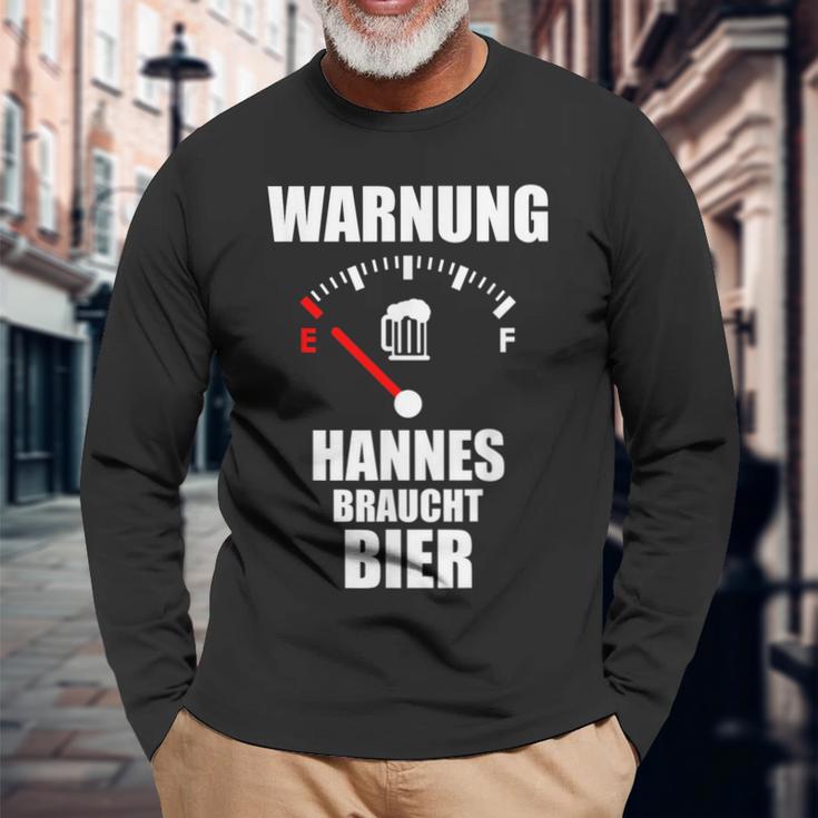 Hannes Nameorname Spruch Bier Biertrinker Langarmshirts Geschenke für alte Männer