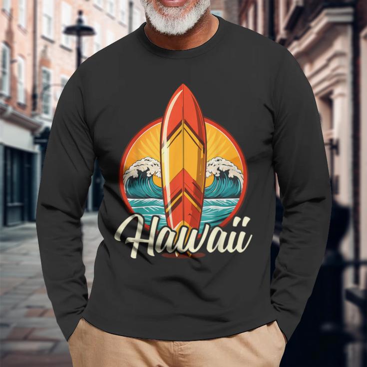 Hawaii Surfing Outfit Aloha Surfboard Retrointage Beach Langarmshirts Geschenke für alte Männer