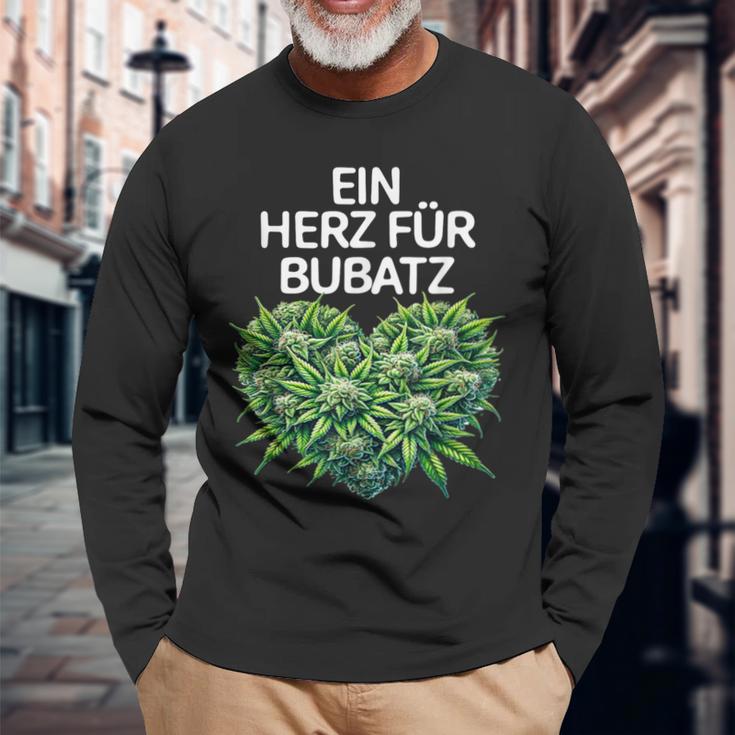 A Heart For Bubatz Bubatz Saying With Heart Bubatz Langarmshirts Geschenke für alte Männer