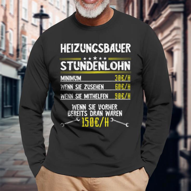 Heating Builder Hourly Wage Sanitary Mechanic Work Langarmshirts Geschenke für alte Männer