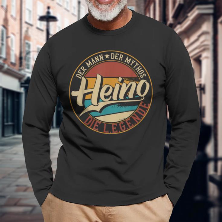 Heino The Man Of Mythos The Legend First Name Langarmshirts Geschenke für alte Männer