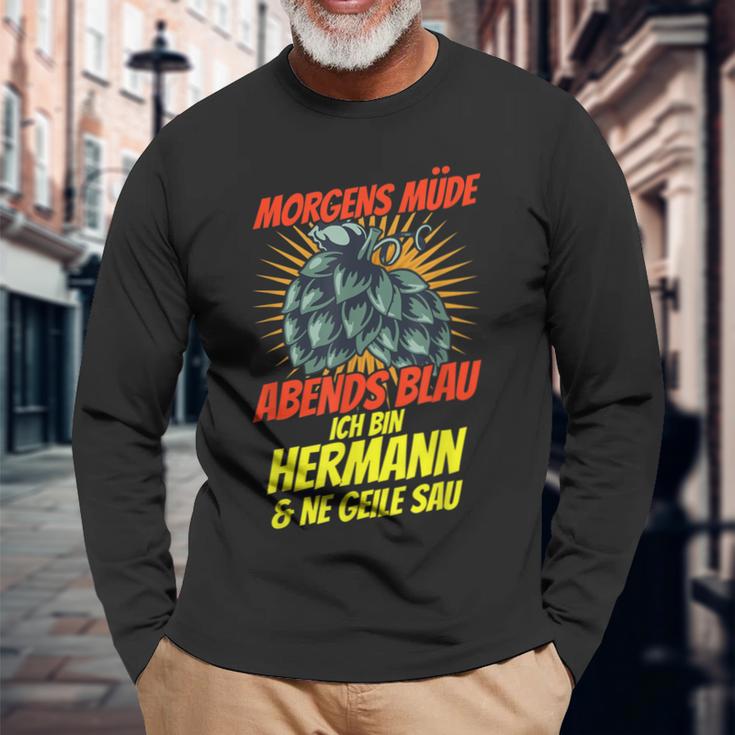 Hermann Name Saying Hermann Birthday Langarmshirts Geschenke für alte Männer