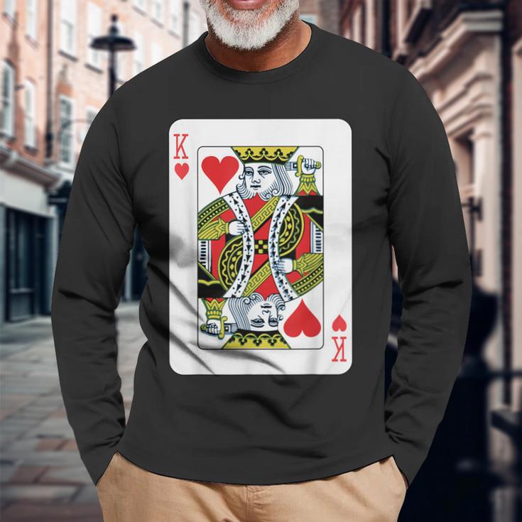 Herzkönig Beim Kartenspiel Langarmshirts Geschenke für alte Männer