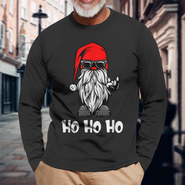 Ho Ho Ho Xmas Christmas Cool Santa Costume Langarmshirts Geschenke für alte Männer