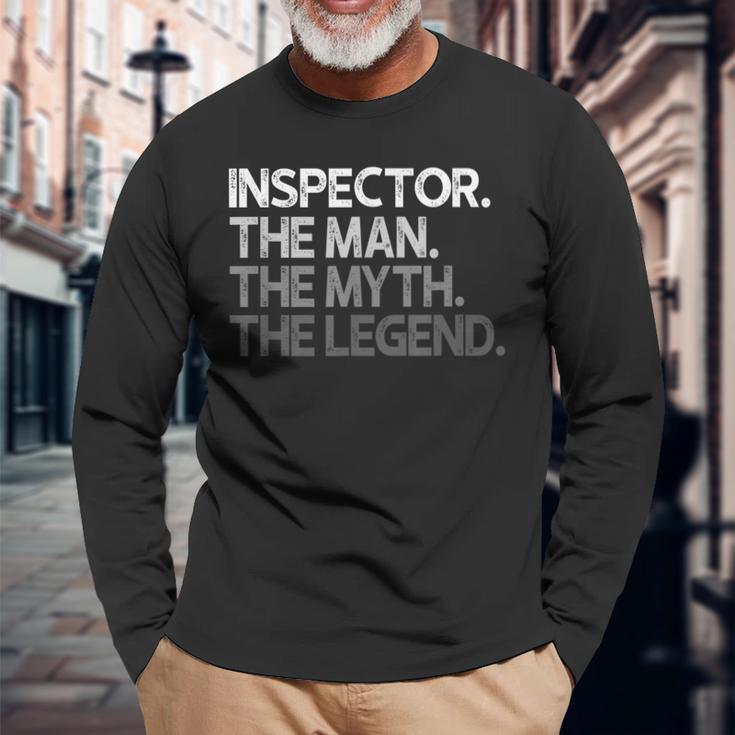 Hombre Regalo Inspector La Leyenda Del Mito Del Hombre Camiseta de manga larga Regalos para ancianos